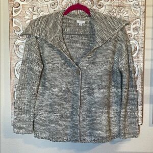 Cozy Open-Collar Knit Cardigan in Heather Gray